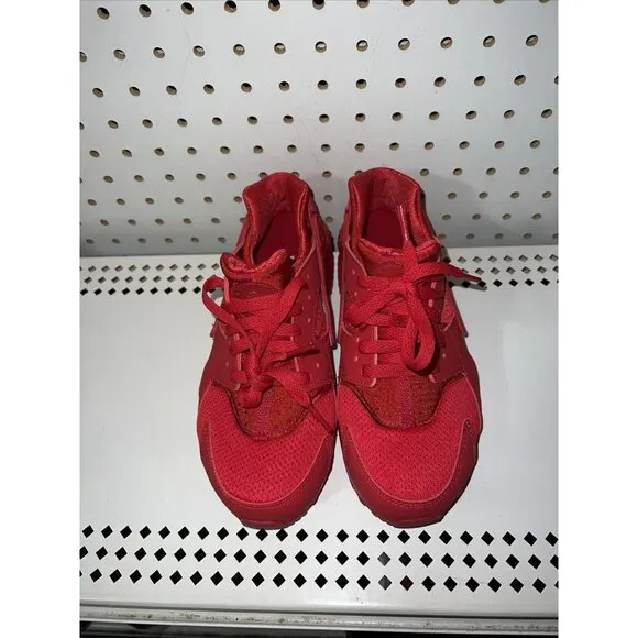 Nike Huarache Run GS Triple Red Athletic Shoes Sneakers Youth Size 4Y Womens 5.5