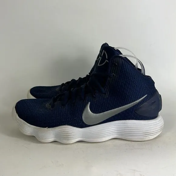 Nike hyperdunk tb mid us women’s 10 midnight navy white silver athletic sneakers