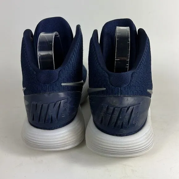 Nike hyperdunk tb mid us women’s 10 midnight navy white silver athletic sneakers