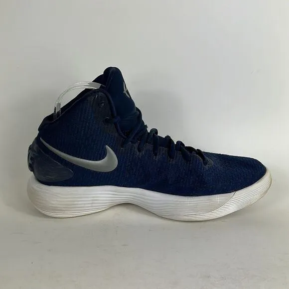 Nike hyperdunk tb mid us women’s 10 midnight navy white silver athletic sneakers
