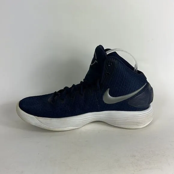 Nike hyperdunk tb mid us women’s 10 midnight navy white silver athletic sneakers