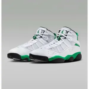 Nike Jordan Kids White Green 6 Rings Lucky Athletic Sneakers Shoes Size 6Y