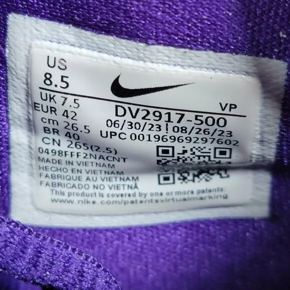 Nike KD 16 BAD Shoes Mens Size 8.5 Purple Basketball Athletic Sneaker DV2917-500