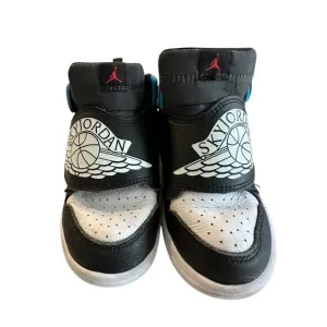 Nike Sky Jordan1 Little Kids Aqua White Black Lace Up Basketball Shoes Size 9C