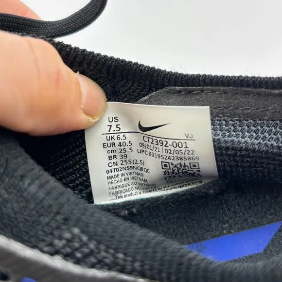 Nike Zoom Fly 4 Black White Running Sneakers Shoes Men's 7.5 Walk Comfort