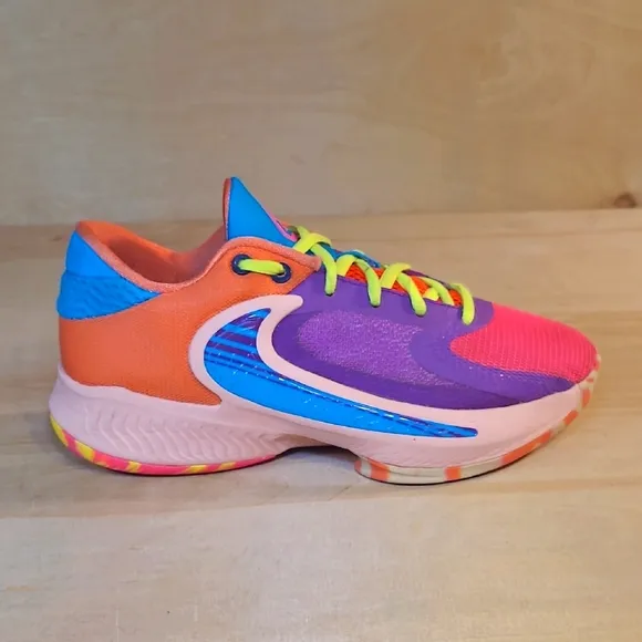 Nike Zoom Freak 4 Blue Purple Pink Youth Athletic Sneakers