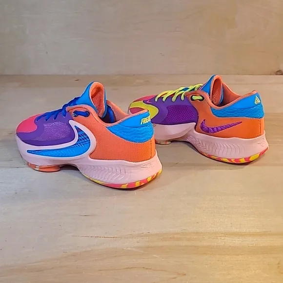 Nike Zoom Freak 4 Blue Purple Pink Youth Athletic Sneakers