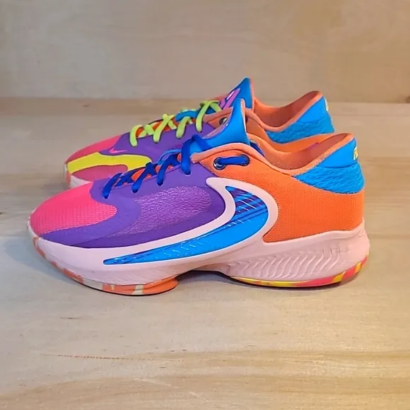 Nike Zoom Freak 4 Blue Purple Pink Youth Athletic Sneakers