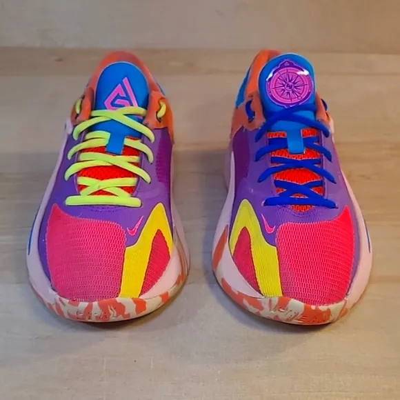 Nike Zoom Freak 4 Blue Purple Pink Youth Athletic Sneakers