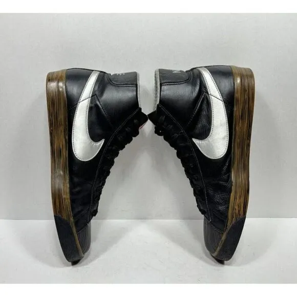 Nike Blazer Hi Premium Mens Size 9.5 Black Wood Grain Athletic Sneakers Shoes