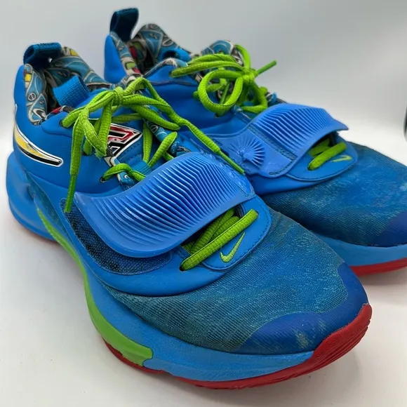 Nike Zoom Freak 3 NRG UNO Blue Green Athletic Shoes Sneakers, Men’s 8