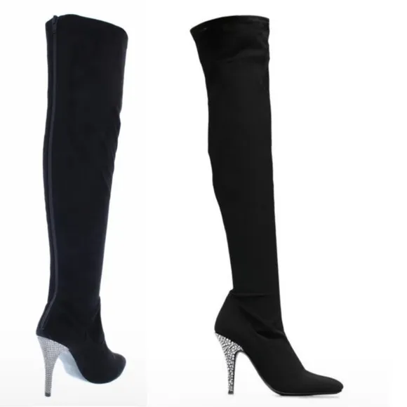 NINA WOMEN'S DECORATED SYNTHETIC SUEDE ROCKLIN OVER THE KNEE BOOTS