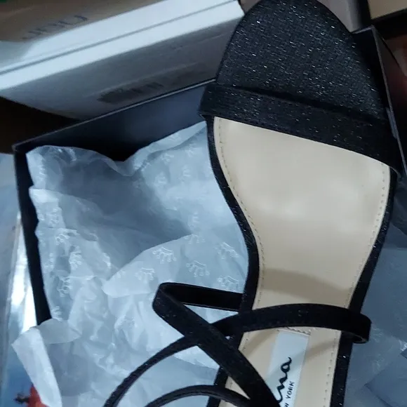 Nina Women's Shari Dress Sandals - Black Glitter
