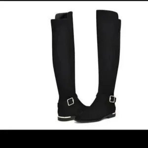 Nine West Andone Over The Knee Boots Womens Sz 8 M Black Faux suede Wide Calf