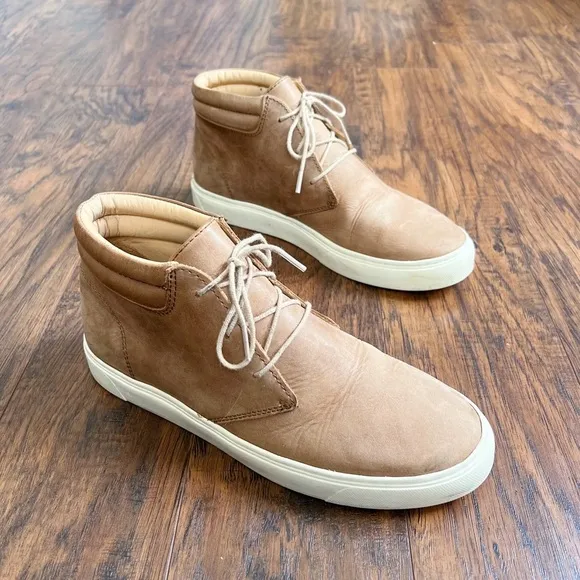 Nisolo • Everyday Mid Top Sneaker Tobacco leather tan beige lace up