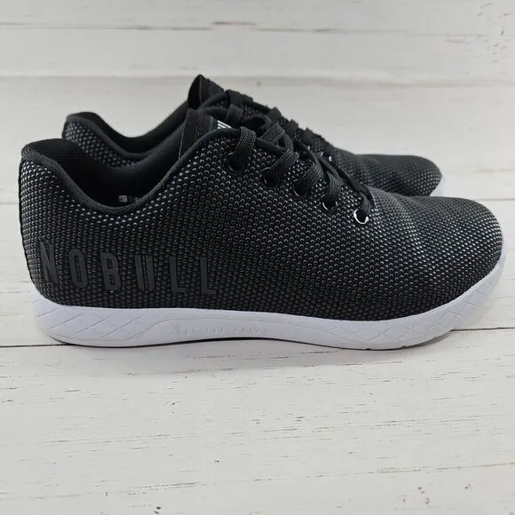 NOBULL SuperFabric‎ Black Lace Up Athletic Sneaker Shoes Mens 7.5 Womens 9