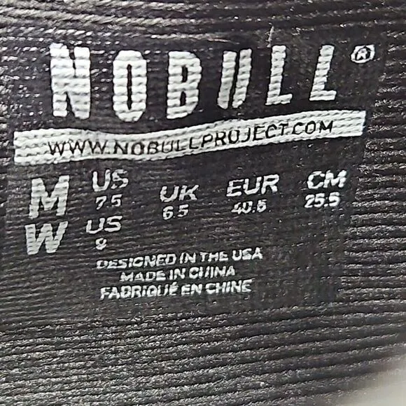 NOBULL SuperFabric‎ Black Lace Up Athletic Sneaker Shoes Mens 7.5 Womens 9