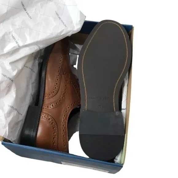 NUNN BUSH Nelson Men's Wingtip Oxford Style Shoes 10 W Wide Cognac Comfort Gel