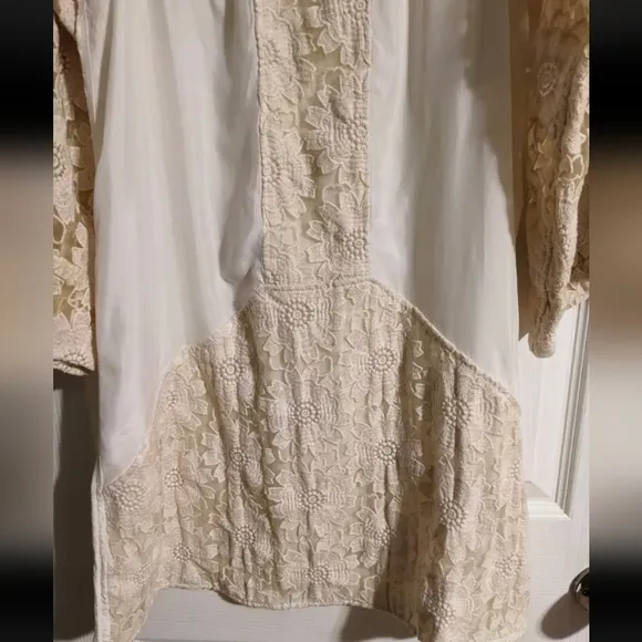 Nuvula Dress S Light Yellow White Flower Embroidered Cotton Bld Spring Festival