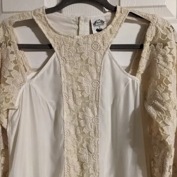 Nuvula Dress S Light Yellow White Flower Embroidered Cotton Bld Spring Festival