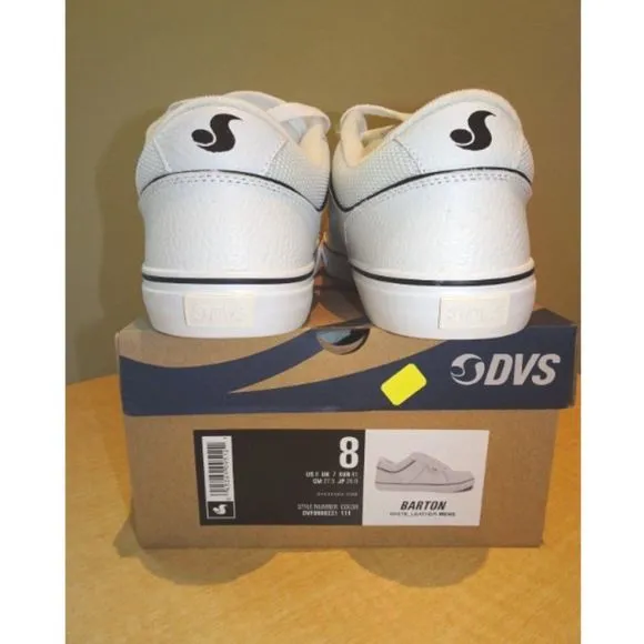 NWD Men's DVS Barton Leather Athletic Shoe White