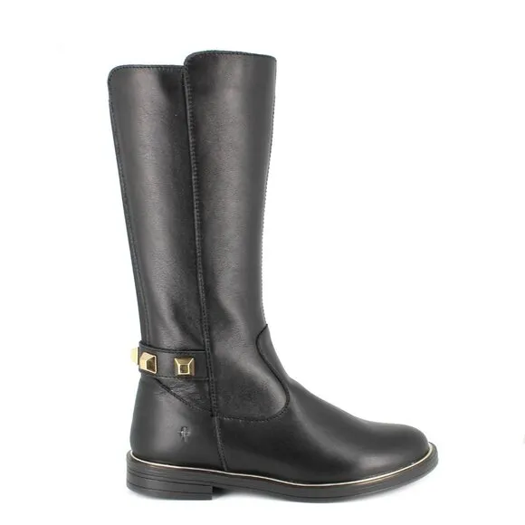 NWOB Primigi Black Leather Studded Knee High Boot w/ Zipper - Size 36 EU | 4 US