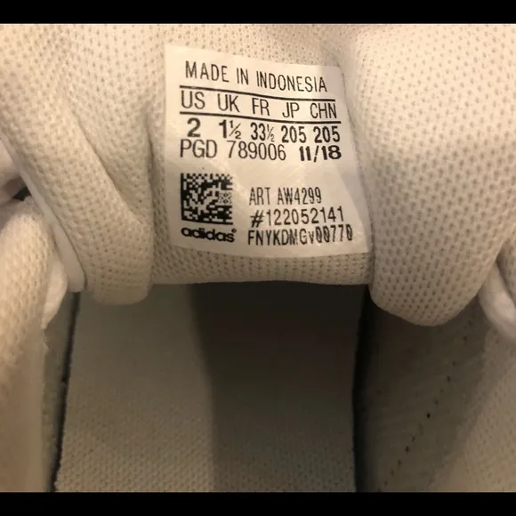 NWOT Black/White Adidas Sz. 2