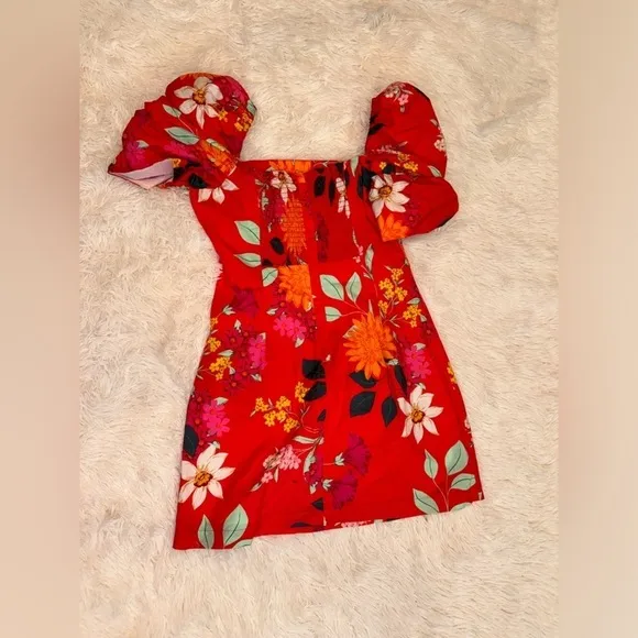 NWOT Cara Cara Kelly Puff Sleeve Poplin Mini Dress S
