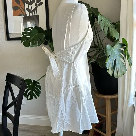 NWOT Free People Eye Catching Mini Dress Sleeveless Open Back Bow V Neck L