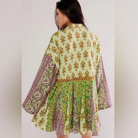 NWOT Free People Hazy Baby Printed Mini Dress Size XS