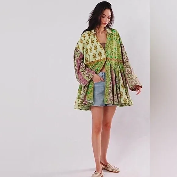 NWOT Free People Hazy Baby Printed Mini Dress Size XS