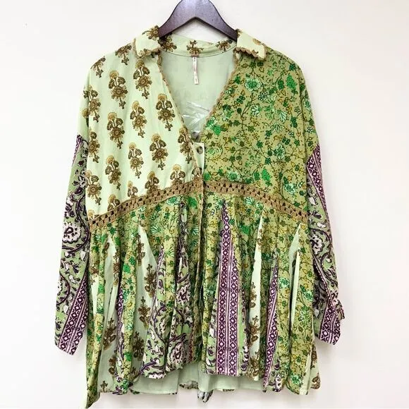 NWOT Free People Hazy Baby Printed Mini Dress Size XS