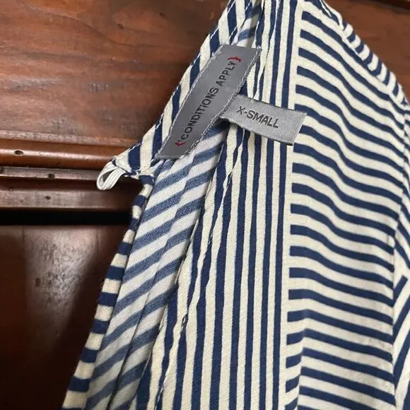 NWOT Anthropologie Lilith Navy White Striped Romper Size XS
