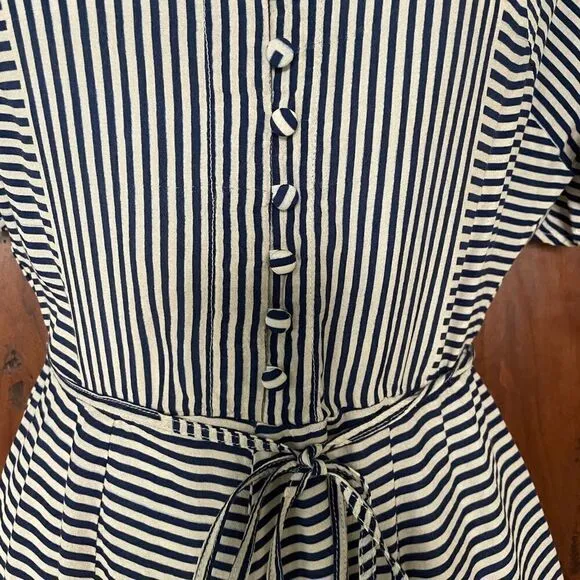 NWOT Anthropologie Lilith Navy White Striped Romper Size XS