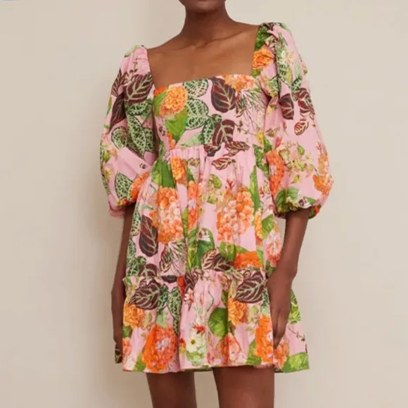 NWT $425 Cara Cara Sip Sip Mini Dress in Avery Floral