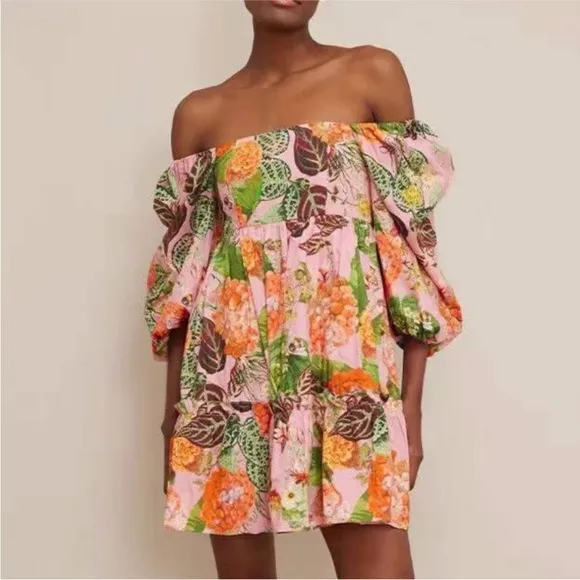 NWT $425 Cara Cara Sip Sip Mini Dress in Avery Floral