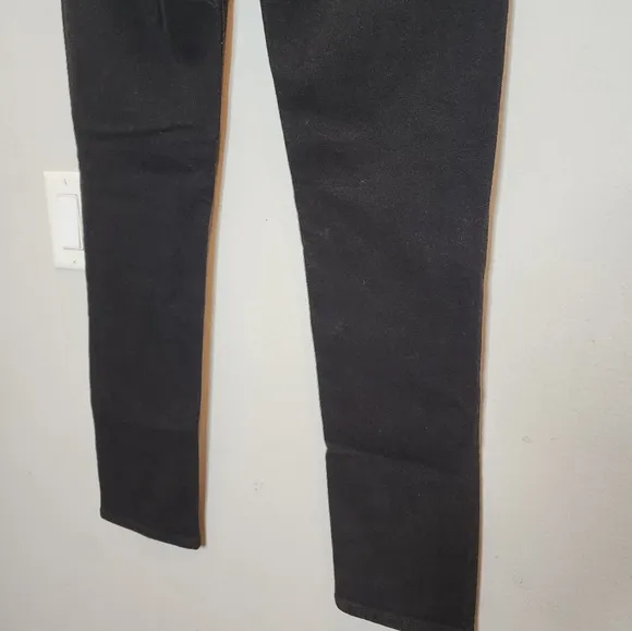 NWT AGOLDE Devon Stacked Stove-Pipe Black Jeans.  Women's size 26.