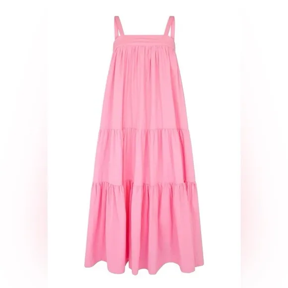 NWT ARAMINTA JAMES Sunset Tiered Dress Pink Large