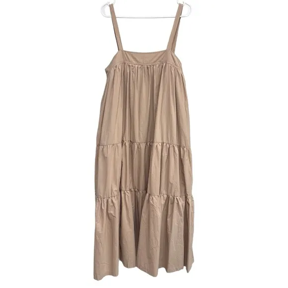 NWT ARAMINTA JAMES Sunset Tiered Dress Tan L