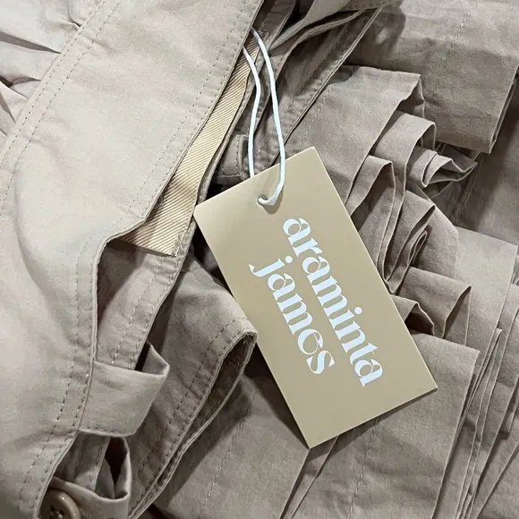 NWT ARAMINTA JAMES Sunset Tiered Dress Tan L