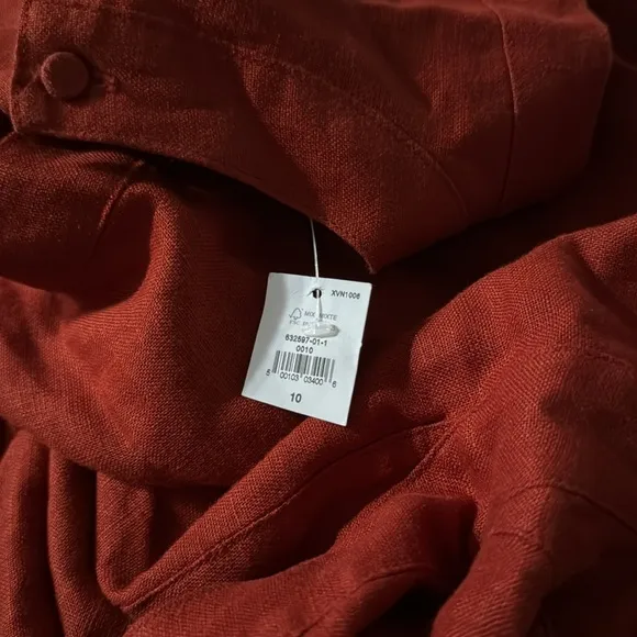 NWT! Banana Republic Red Embers Lina Linen Cutout Midi Dress - Multiple Sizes