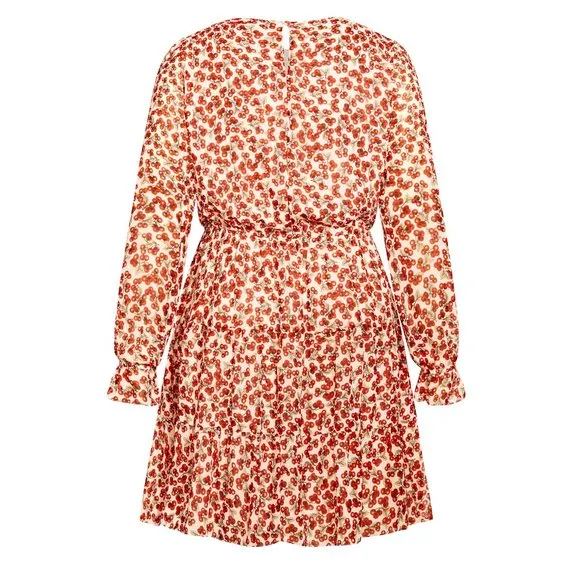 NWT City Chic Dress Aurora Champagne Berries XL = 22 = 3X