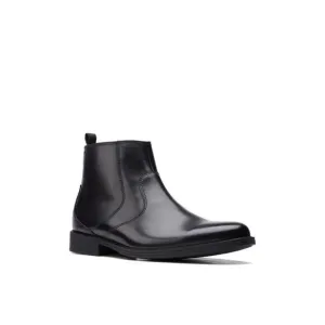 NWT CLARKS COLLECTION Mens Black Heel Pull-Tab Whiddon Leather Boots Shoes 12 M