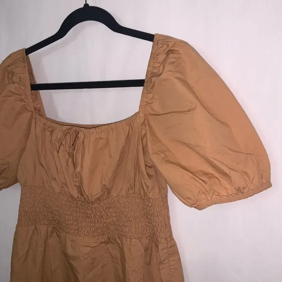 NWT Faithfull The Brand Mariette Mini Dress Plain Caramel