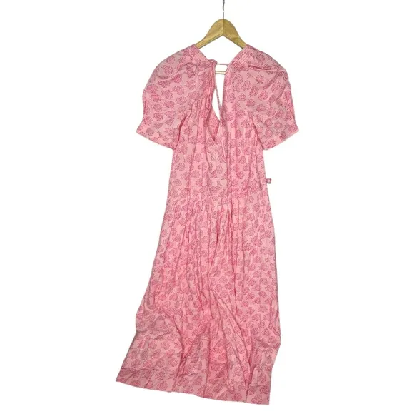 NWT Free People There She Goes Pink Floral Short Sleeve Maxi Dress s