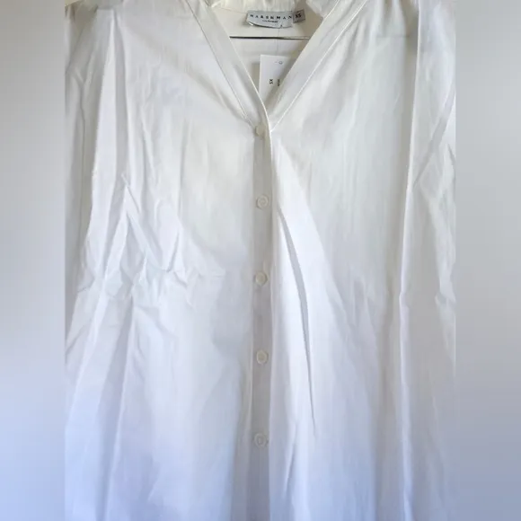 NWT! Harshman Los Angeles, Toula Pleated Back Tunic, White , Size XS-MSRP $331