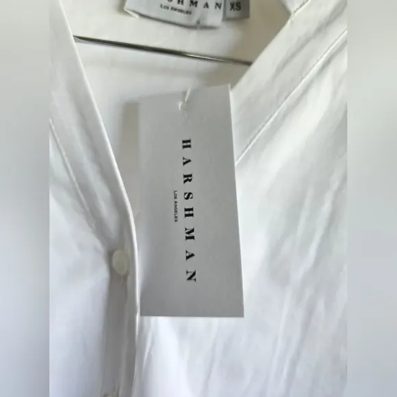 NWT! Harshman Los Angeles, Toula Pleated Back Tunic, White , Size XS-MSRP $331