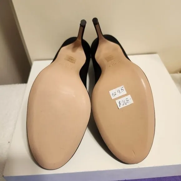 NWT J. Crew Made-in-Italy Collection Black Silk Ballet Pumps Sz.9.5 Ret $268
