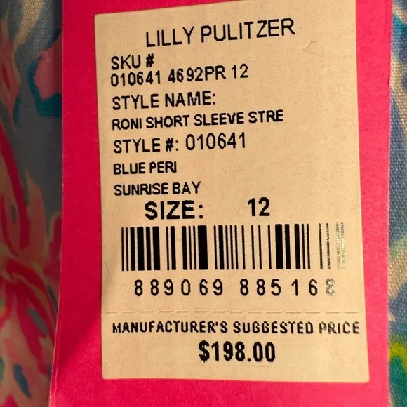 NWT ▶️ LILLY PULITZER ◀️ Roni Stretch Shift Dress (Sunrise Bay) Size 12