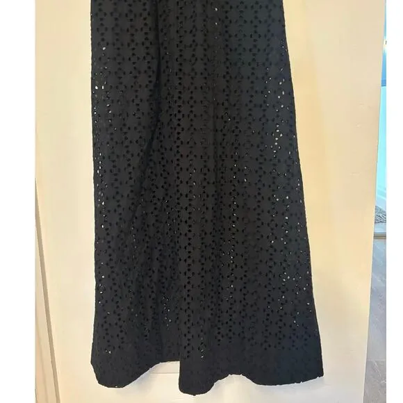 NWT Madewell Eyelet V-Neck Maxi Dress In Black Size 0